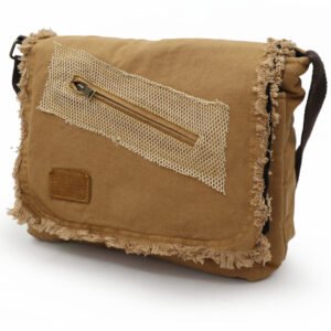 Cargo 7136 Robbie Camel 14 inç Laptop Günlük Omuz Okul Seyahat Vintage Pamuk Kanvas Çanta