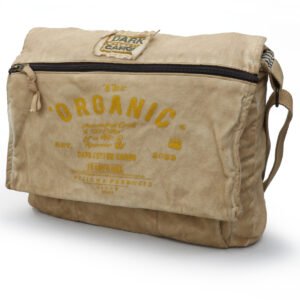 8128 Salaş Kanvas Omuz Postacı Camel Sarı 15.6" Laptop Okul Seyahat Günlük Vintage Pamuk Çanta