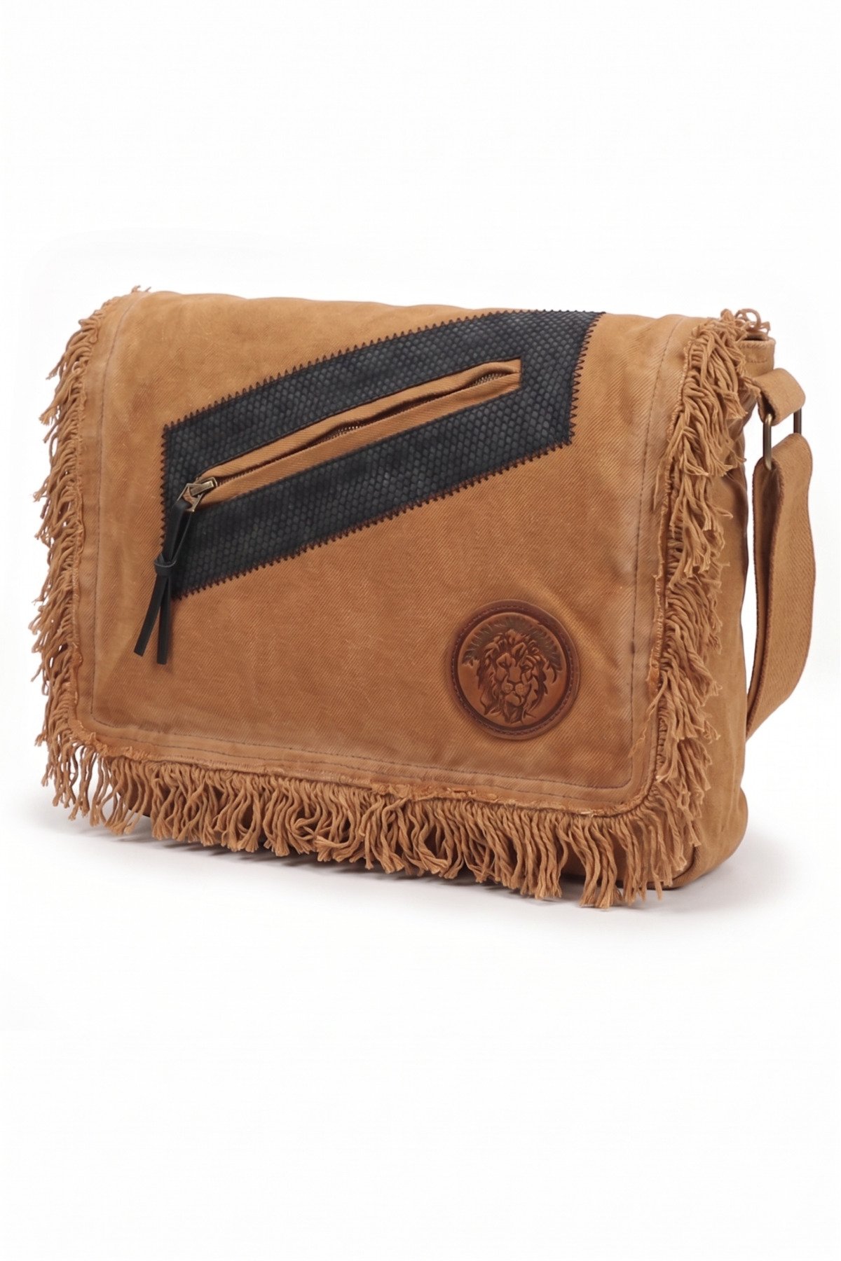 Küçük Camel Sarı Omuz Çantası Kanvas Bag Okul Tablet Çantası